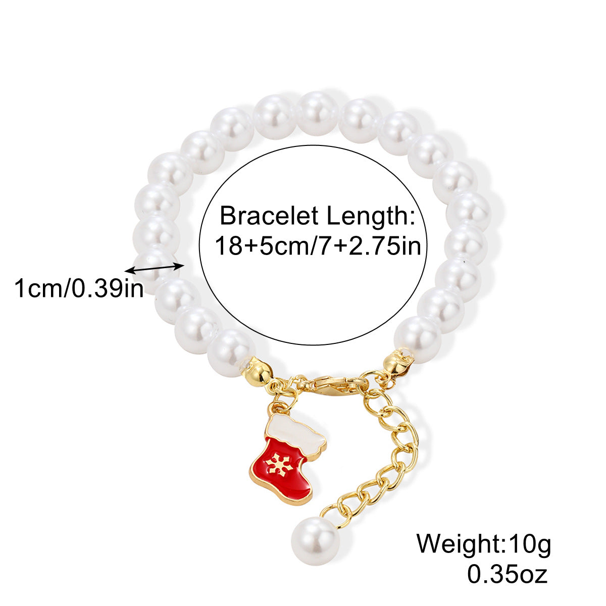 Wholesale Christmas Clay Crystal Pearl Bracelet